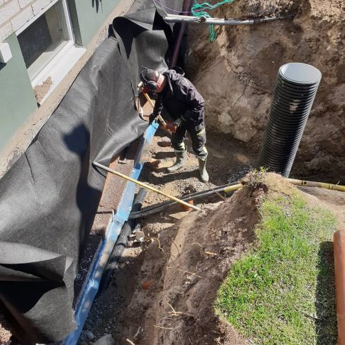 Dräneringsarbete pågår